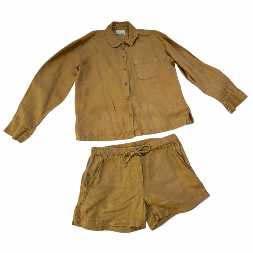 Parachute Tan Button-Up Shirt and Shorts Set
